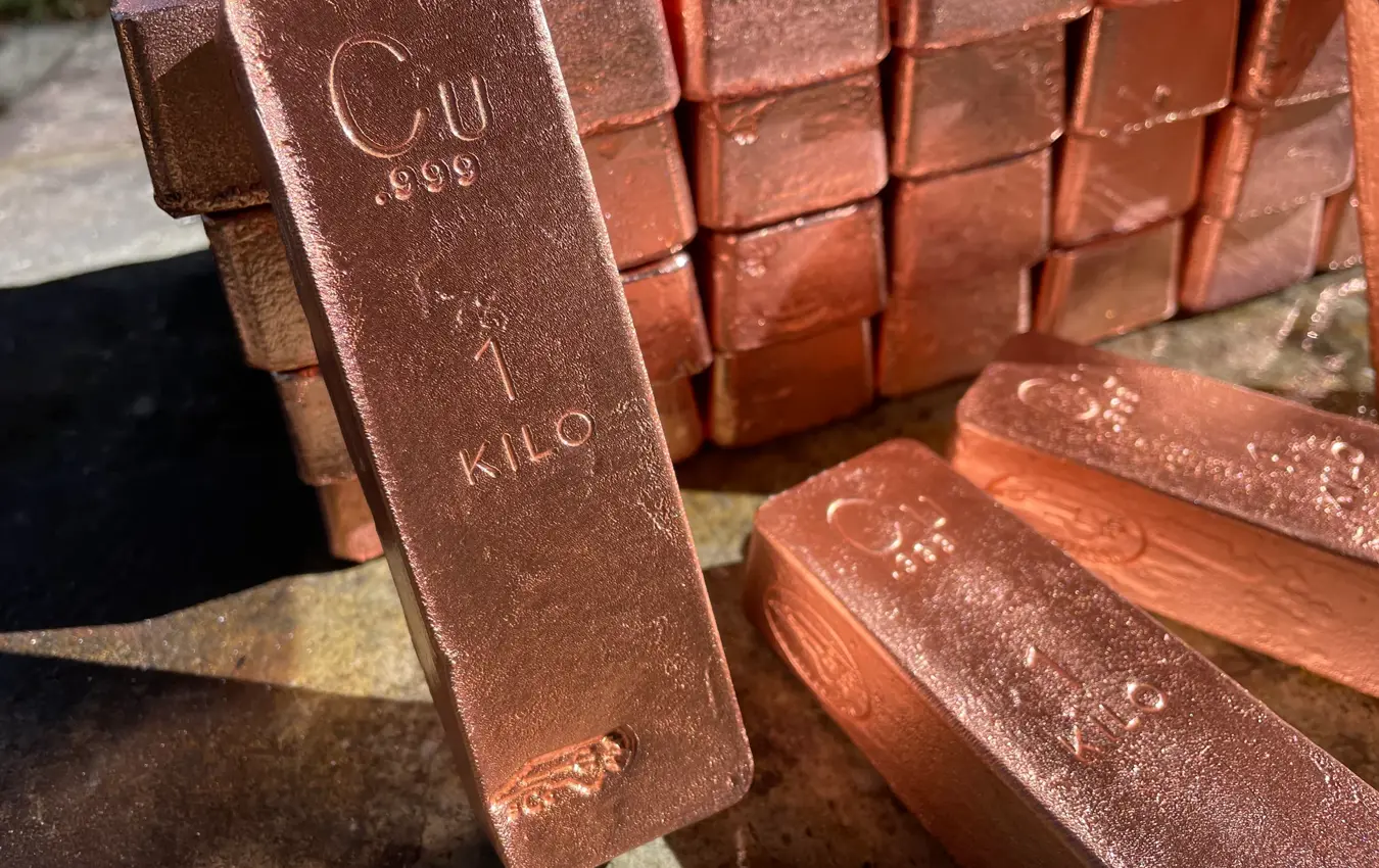 Copper Bars Stacked