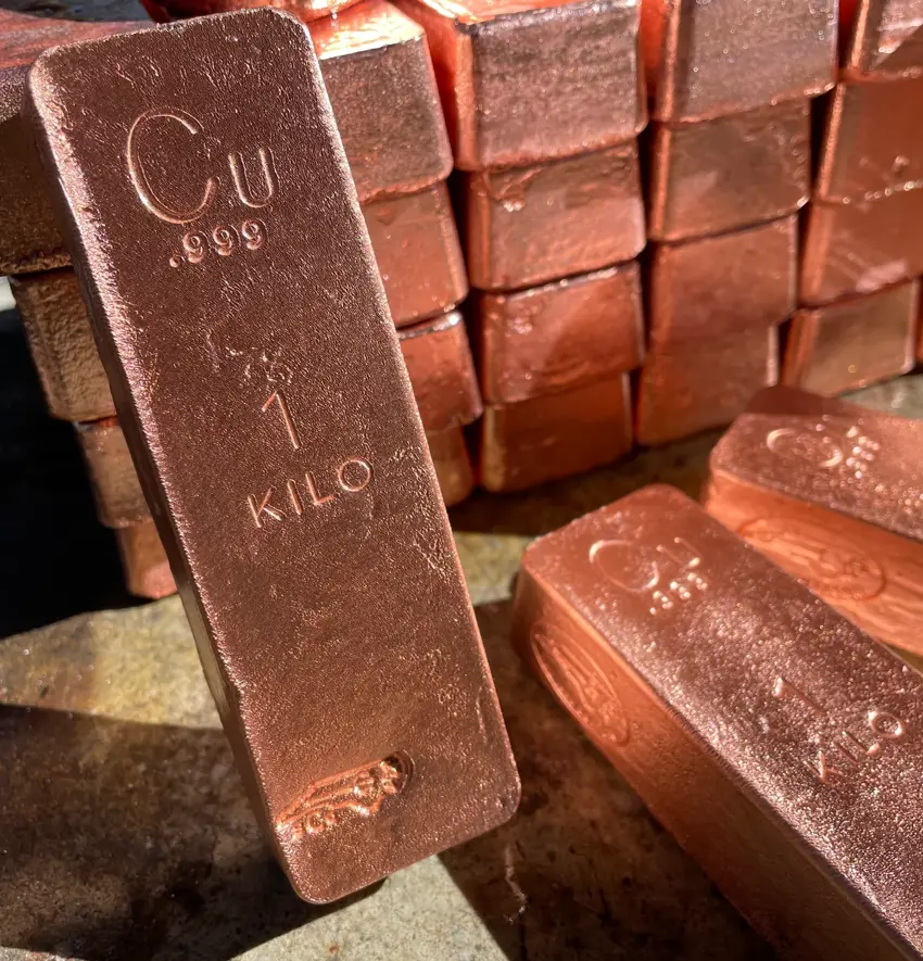 Copper Bars Stacked